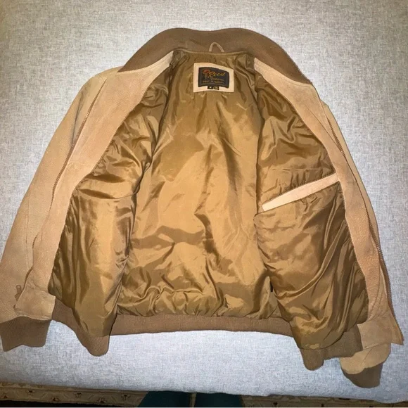 Reed Vintage Suede Leather Bomber Jacket Size M - Picture 9 of 16